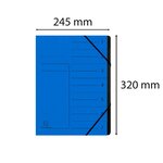Trieur Agrafé Avec Élastiques Intérieur Noir 7 Compartiments - A4 - Bleu - X 10 - Exacompta