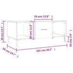 vidaXL Table basse chêne marron 102x50x40 cm bois d'ingénierie