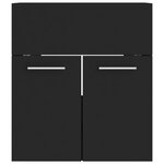 vidaXL Ensemble de meubles de salle de bain Noir Aggloméré