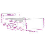 vidaXL Cadre de lit sonoma gris 100x200 cm bois d'ingénierie