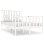 vidaXL Cadre de lit Blanc Bois massif 120x190 cm Petit double