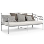vidaXL Cadre de canapé-lit Gris Métal 90x200 cm