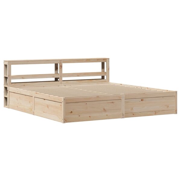 vidaXL Cadre de lit avec tête de lit 180x200 cm bois de pin massif