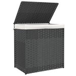 vidaXL Panier à linge avec 2 sections gris 53x35x57 cm résine tressée