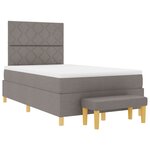 vidaXL Lit à Sommier à Ressorts avec Matelas & Banc Taupe 120x200 cm Tissu