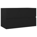 vidaXL Armoire d'évier avec lavabo intégré noir bois d'ingénierie