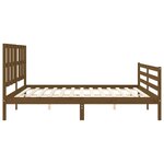 vidaXL Cadre de lit avec tête de lit marron miel 200x200cm bois massif