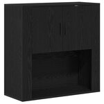 vidaXL Haut placard Noir Chêne 80x33x150 cm Bois d'ingénierie
