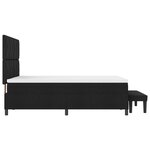 vidaXL Lit à ressorts avec matelas et banc noir 140x190 cm tissu