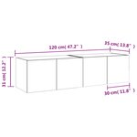vidaXL Meubles TV muraux et lumières LED 2Pièces chêne fumé 60x35x31 cm