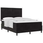 Lit Box Spring vidaXL avec Matelas Noir 140x200 cm Velours