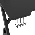 Bureau table poste de travail meuble d'ordinateur informatique étude de jeu avec pieds en forme de Y 90 x 60 x 75 cm noir 02_0023772
