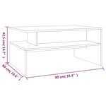 vidaXL Table basse Chêne fumé 90x60x42 5 cm Bois d'ingénierie