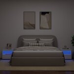 vidaXL Tables de chevet avec lumières LED 2 Pièces blanc 50x40x45 cm