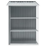 vidaXL Abri de jardin avec étagère Gris 205x130x183 cm Fer