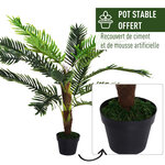 Outsunny Palmier artificiel hauteur 123 cm arbre artificiel décoration plastique fil de fer pot inclus vert