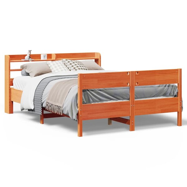 vidaXL Cadre de lit sans matelas cire marron 150x200cm bois pin massif