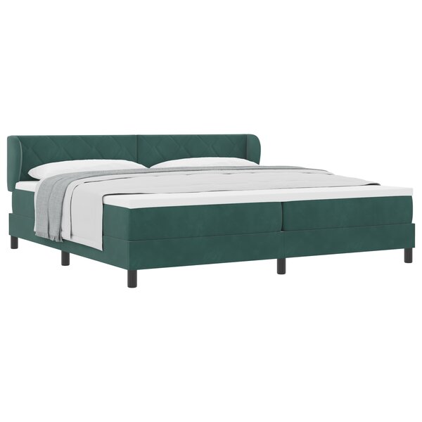 vidaXL Lit à ressorts avec matelas gris foncé 80x200 cm en velours Set de 6