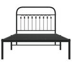 vidaXL Cadre de lit métal avec tête de lit noir 100x200 cm