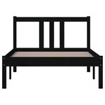 vidaXL Cadre de lit sans matelas noir bois massif 90x200 cm