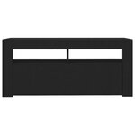 vidaXL Meuble TV avec lumières LED noir 90x35x40 cm