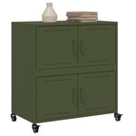 vidaXL Buffet vert olive 68 5x39x72 cm acier laminé à froid