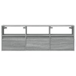 vidaXL Meuble TV mural avec lumières LED sonoma gris 130x31x45 cm