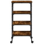 vidaXL Chariot de cuisine chêne fumé 45x35x89 5 cm bois d'ingénierie