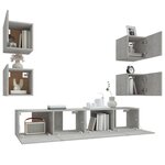 vidaXL Ensemble de meubles TV 6 Pièces Gris béton Bois d'ingénierie