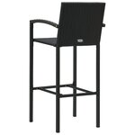 vidaXL Tabourets de bar lot de 4 noir résine tressée
