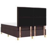 vidaXL Lit avec sommier et banc Marron foncé 140x190 cm Tissu