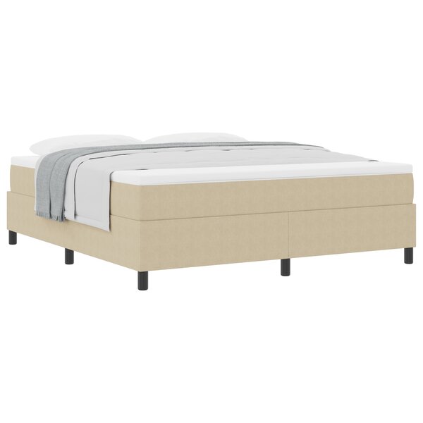 vidaXL Lit à Ressorts avec Matelas Vert Clair Gris Super King Tissu Cotelé