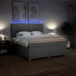 vidaXL Sommier à lattes de lit avec matelas Gris clair 180x200cm Tissu