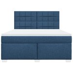 vidaXL Sommier à lattes de lit avec matelas Bleu 180x200 cm Tissu