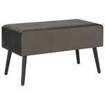 vidaXL Banc avec tiroirs 80 cm Gris Velours