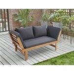 Banquette de jardin en bois d'acacia FSC - 2 places - KAYDA - Avec coussins