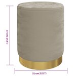 vidaXL Tabouret de rangement rond Gris foncé Velours