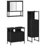 vidaXL Ensemble de meubles de salle de bain 3 pièces en chêne noir et bois de contrainte