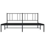vidaXL Cadre de lit métal sans matelas avec tête de lit noir 200x200cm
