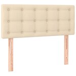 vidaXL Sommier à lattes de lit avec matelas Crème 90x200 cm Tissu