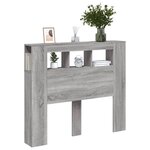 vidaXL Tête de lit à LED sonoma gris 120x18 5x103 5 cm bois ingénierie