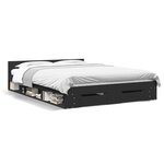 vidaXL Cadre de lit avec tiroirs sans matelas noir 140x190 cm