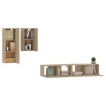 vidaXL Ensemble de meubles TV 4 Pièces Chêne sonoma Bois d'ingénierie