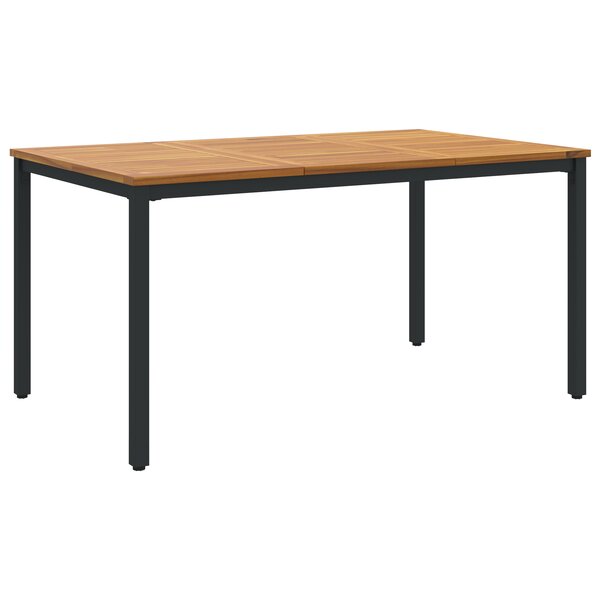 Table de jardin vidaXL 150x90x75 cm en bois d'acacia massif et métal