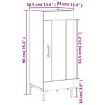 vidaXL Buffet Blanc brillant 34 5x34x90 cm Bois d'ingénierie
