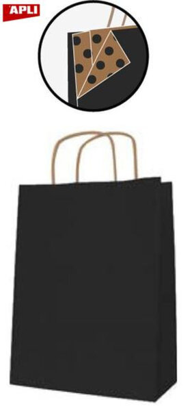 Paq 50 Sacs 18 X 8 X 21 Kraft Noir