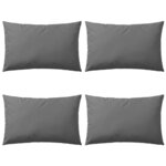 vidaXL Oreiller d'extérieur lot de 4 60 x 40 cm Gris