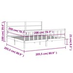 vidaXL Cadre de lit sans matelas noir 200x200 cm bois massif de pin