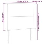 vidaXL Tête de lit avec oreilles Noir 93x16x118/128 cm Similicuir