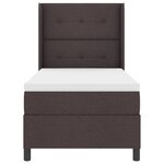 Lit à sommier tapissier avec matelas et LED Marron foncé 90x200 cm Tissu